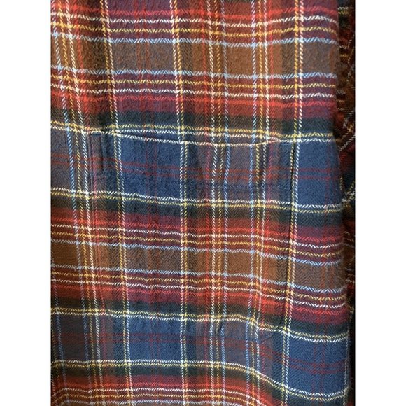 Lands End XL 17- 17 1/2  Plaid Flannel Shirt Button Up Excellent Tailored Fit - Picture 2 of 5